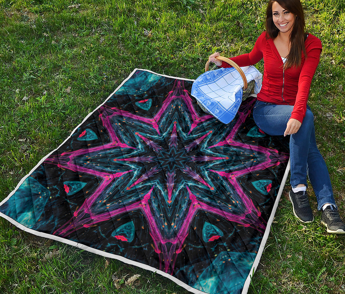 Dark Cloud Kaleidoscope Print Quilt