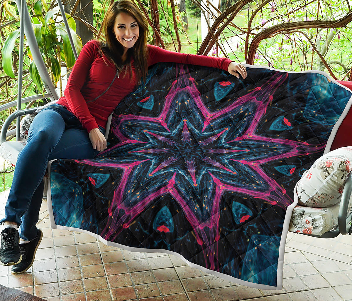 Dark Cloud Kaleidoscope Print Quilt