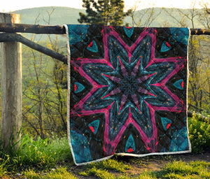 Dark Cloud Kaleidoscope Print Quilt