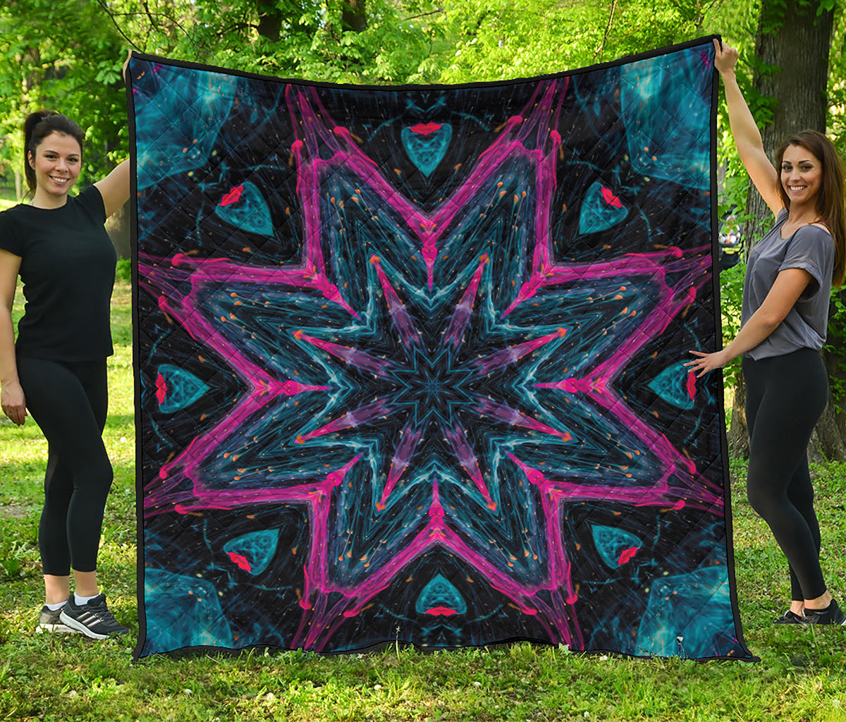 Dark Cloud Kaleidoscope Print Quilt