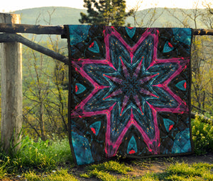 Dark Cloud Kaleidoscope Print Quilt