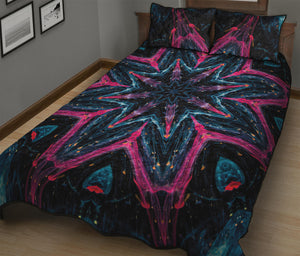 Dark Cloud Kaleidoscope Print Quilt Bed Set