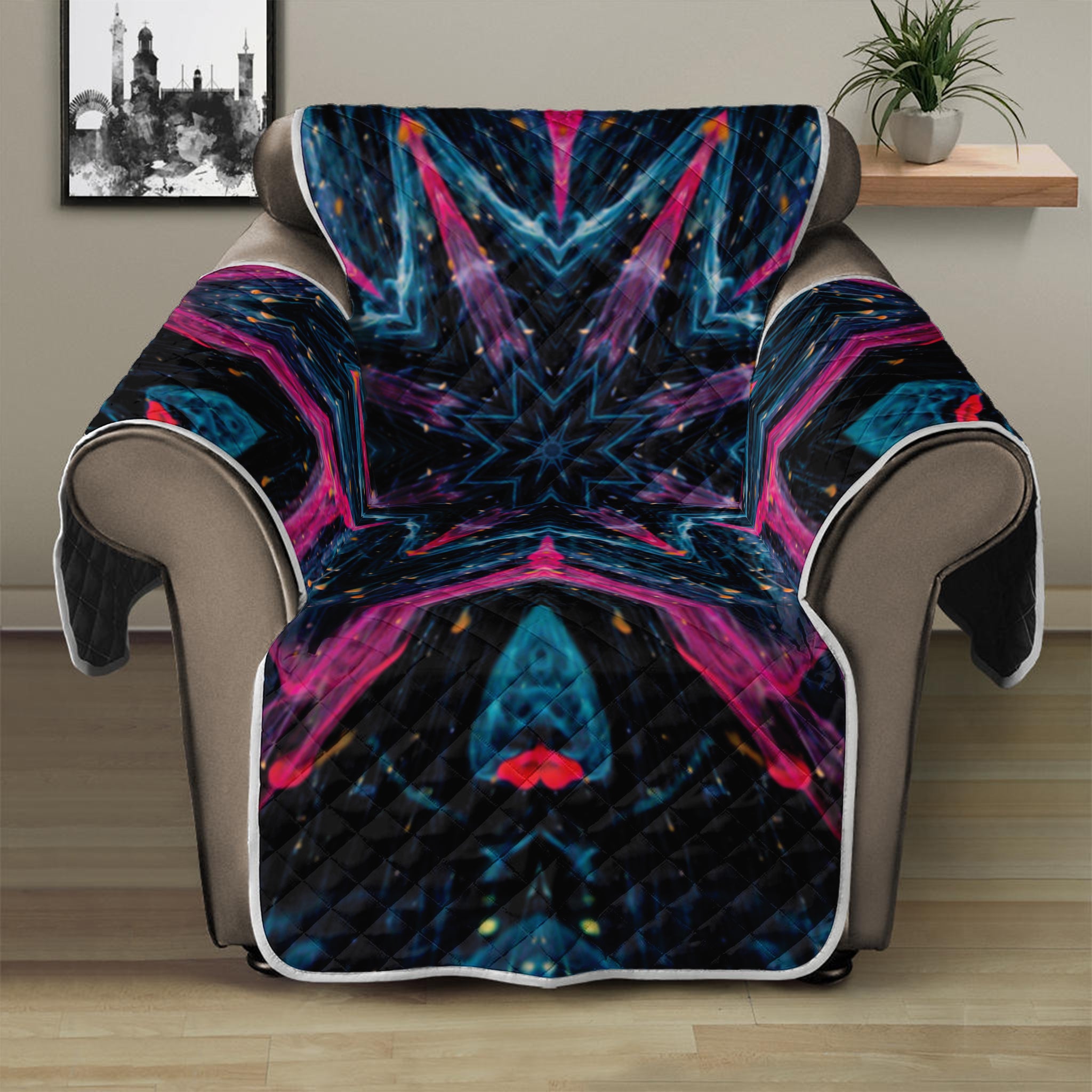 Dark Cloud Kaleidoscope Print Recliner Protector