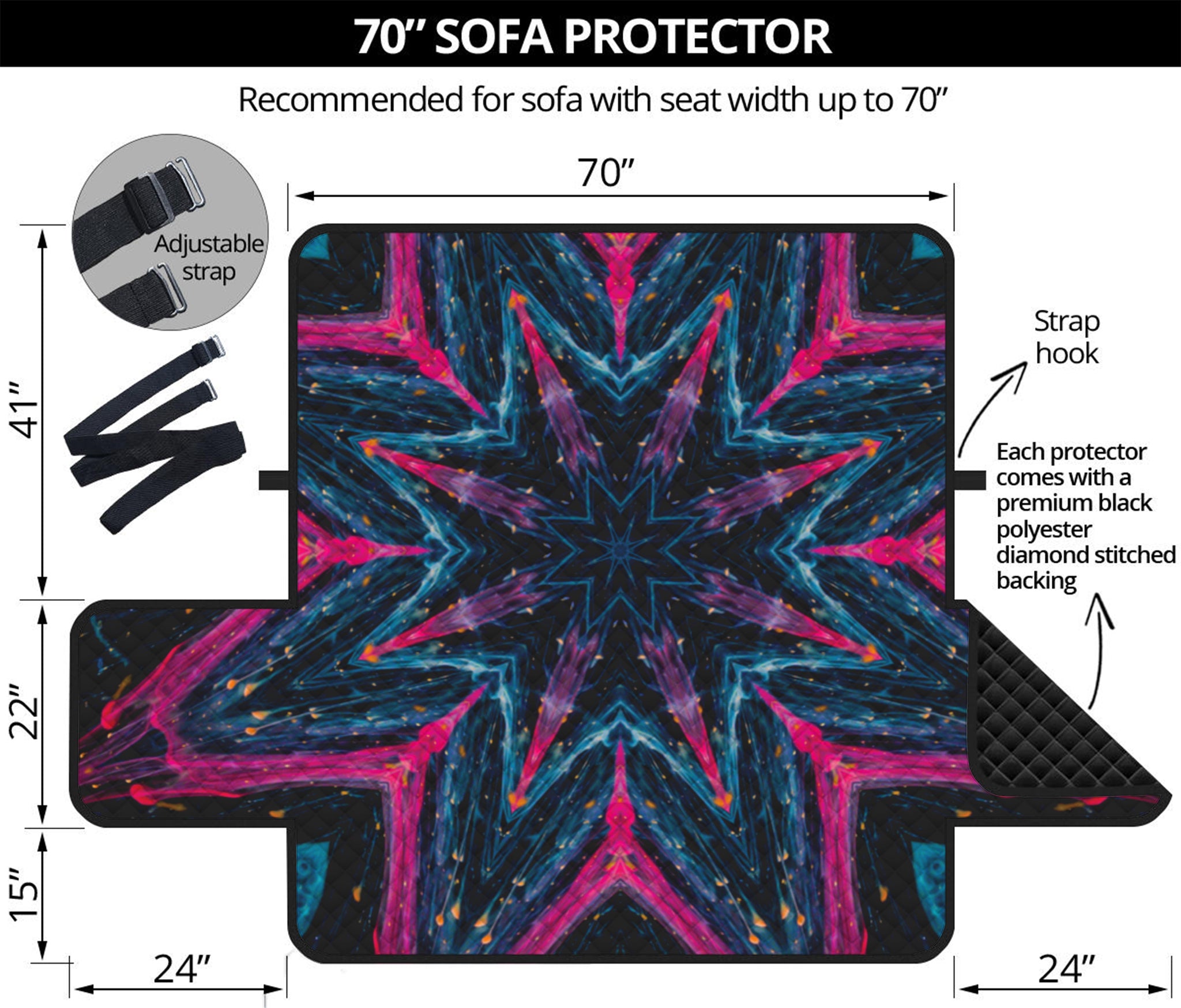 Dark Cloud Kaleidoscope Print Sofa Protector