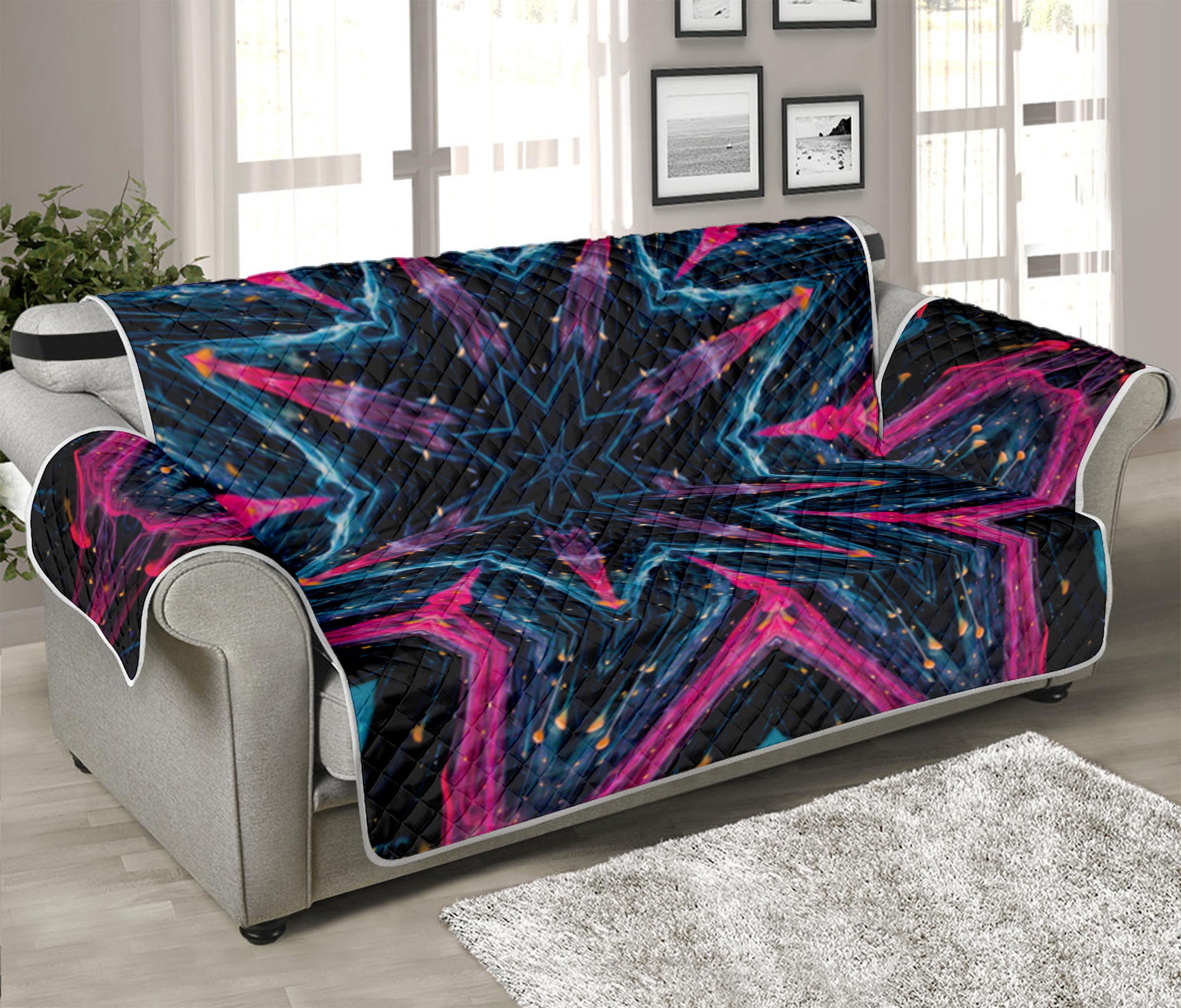 Dark Cloud Kaleidoscope Print Sofa Protector