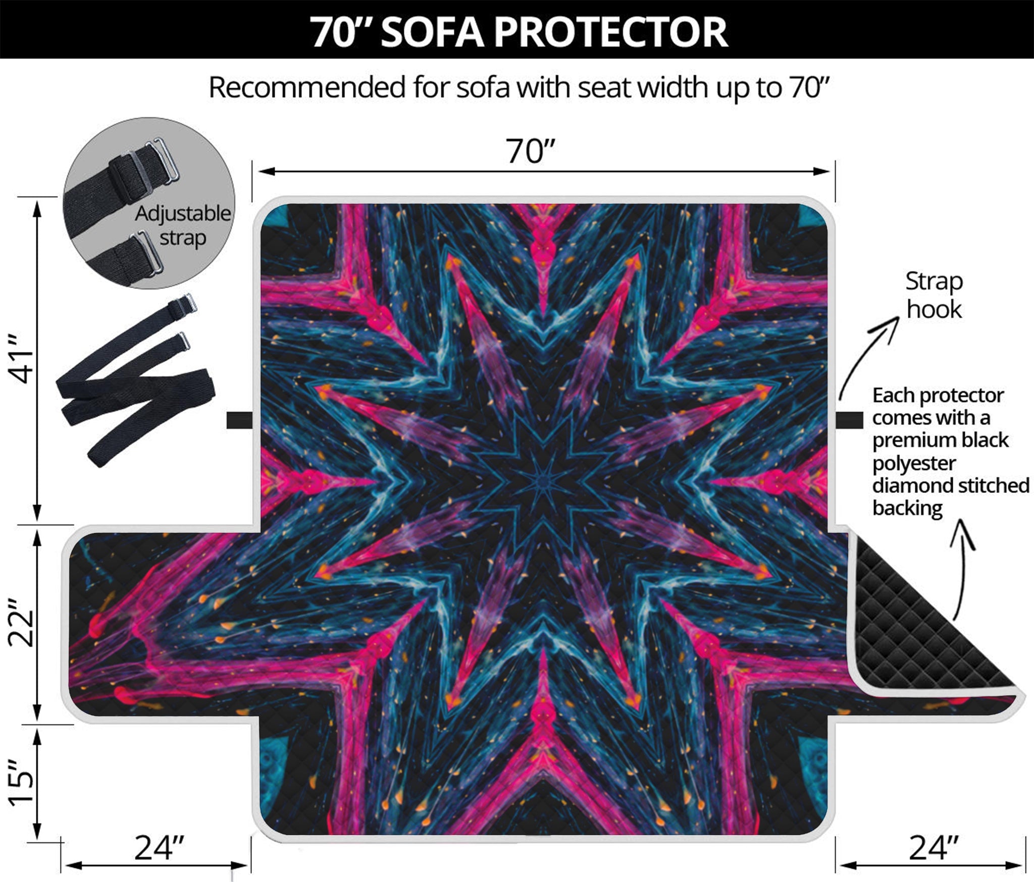 Dark Cloud Kaleidoscope Print Sofa Protector