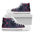 Dark Cloud Kaleidoscope Print White High Top Sneakers