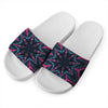 Dark Cloud Kaleidoscope Print White Slide Sandals