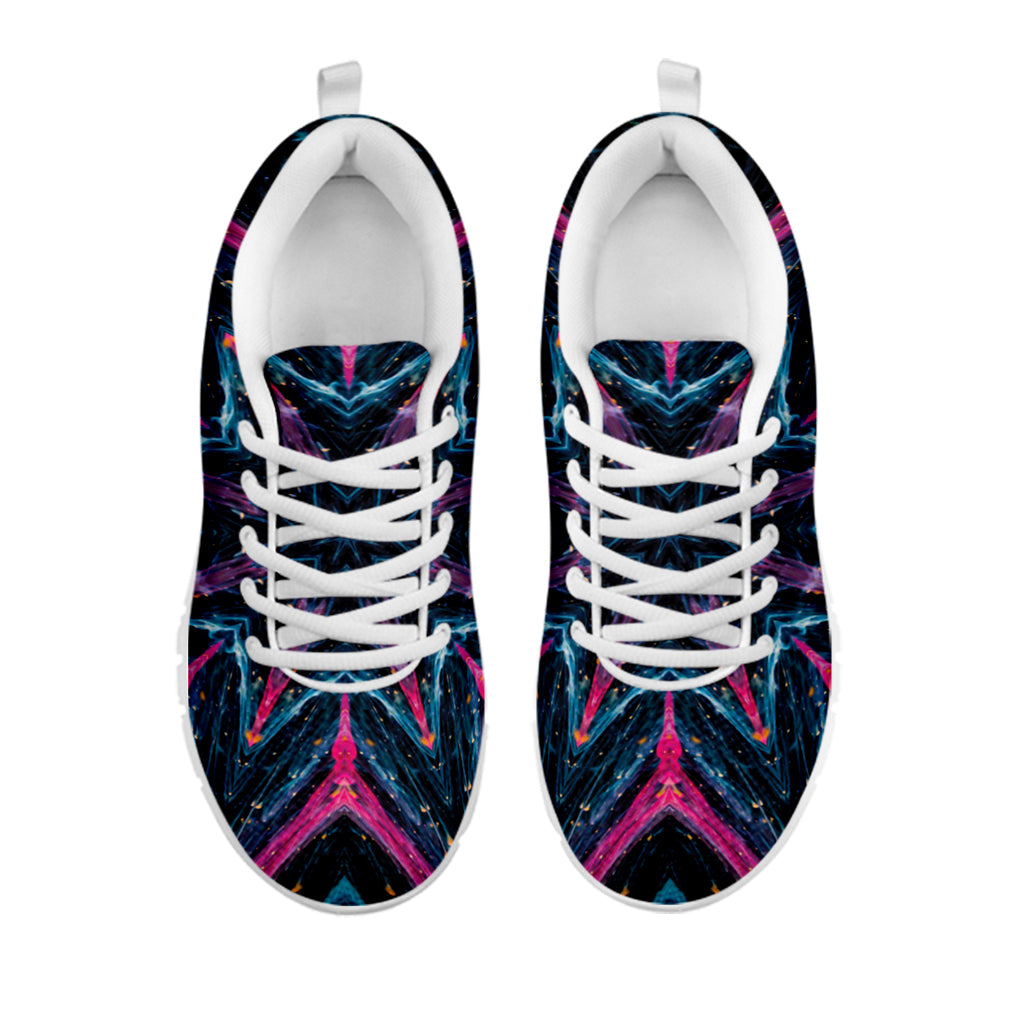 Dark Cloud Kaleidoscope Print White Sneakers