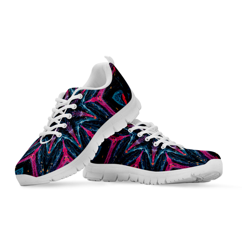 Dark Cloud Kaleidoscope Print White Sneakers