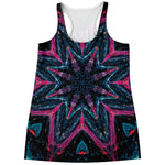 Dark Cloud Kaleidoscope Print Women's Racerback Tank Top