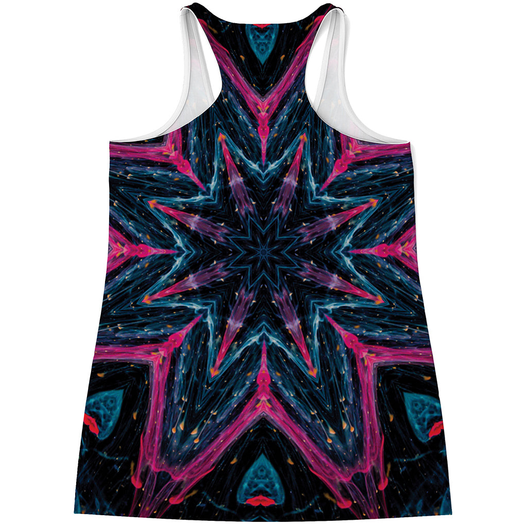 Dark Cloud Kaleidoscope Print Women's Racerback Tank Top