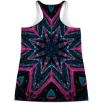 Dark Cloud Kaleidoscope Print Women's Racerback Tank Top