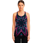 Dark Cloud Kaleidoscope Print Women's Racerback Tank Top
