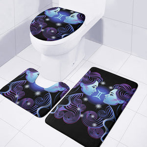 Dark Gemini Zodiac Sign Print 3 Piece Bath Mat Set