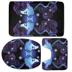 Dark Gemini Zodiac Sign Print 3 Piece Bath Mat Set