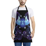 Dark Gemini Zodiac Sign Print Apron