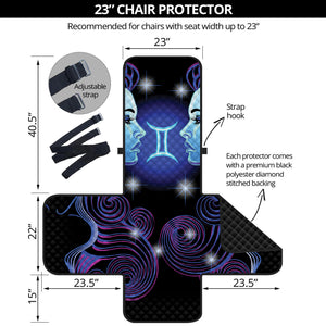 Dark Gemini Zodiac Sign Print Armchair Protector