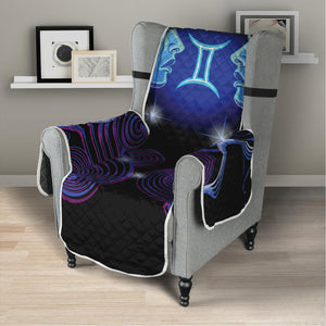 Dark Gemini Zodiac Sign Print Armchair Protector