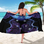 Dark Gemini Zodiac Sign Print Beach Sarong Wrap