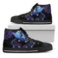 Dark Gemini Zodiac Sign Print Black High Top Sneakers