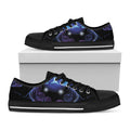 Dark Gemini Zodiac Sign Print Black Low Top Sneakers