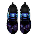 Dark Gemini Zodiac Sign Print Black Sneakers