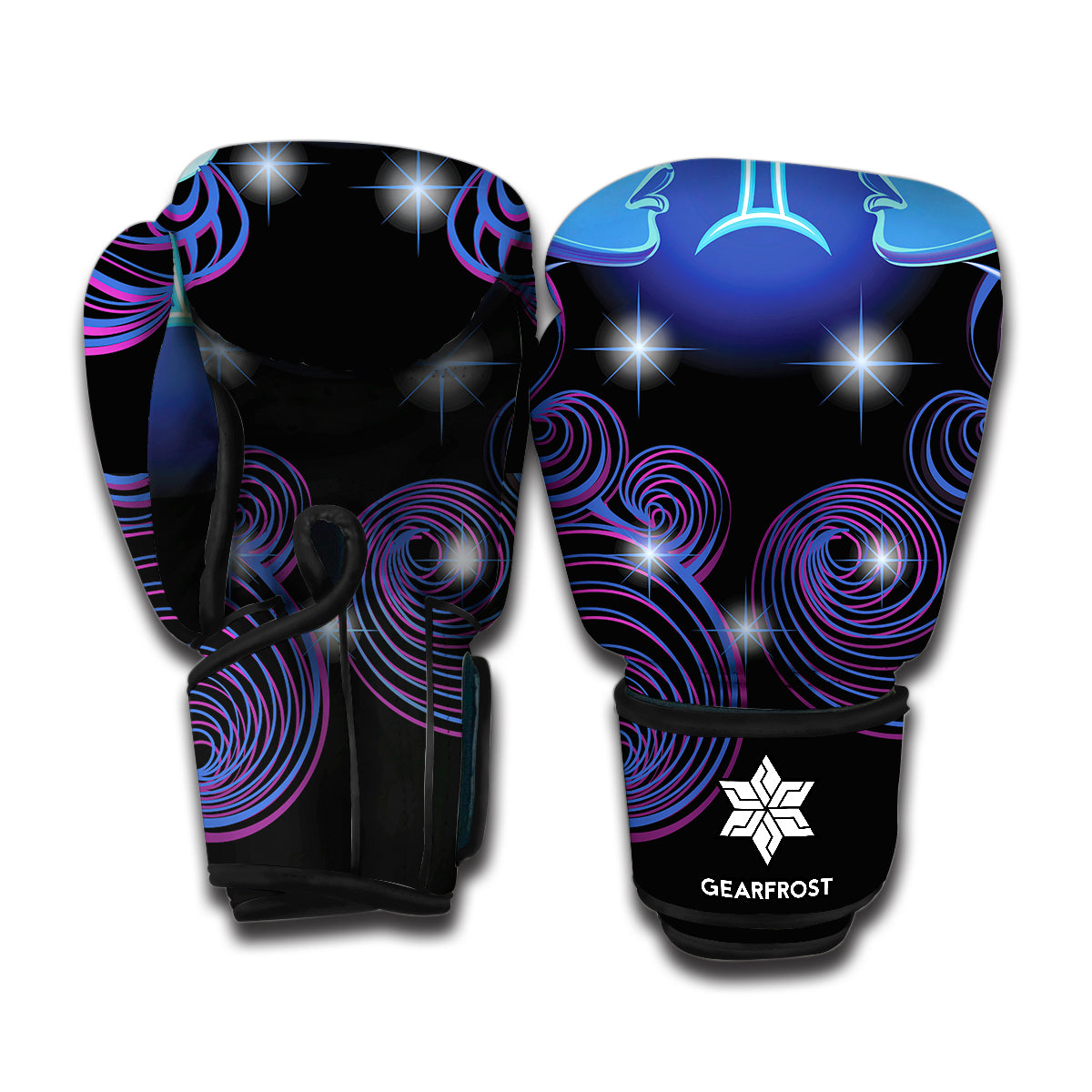 Dark Gemini Zodiac Sign Print Boxing Gloves