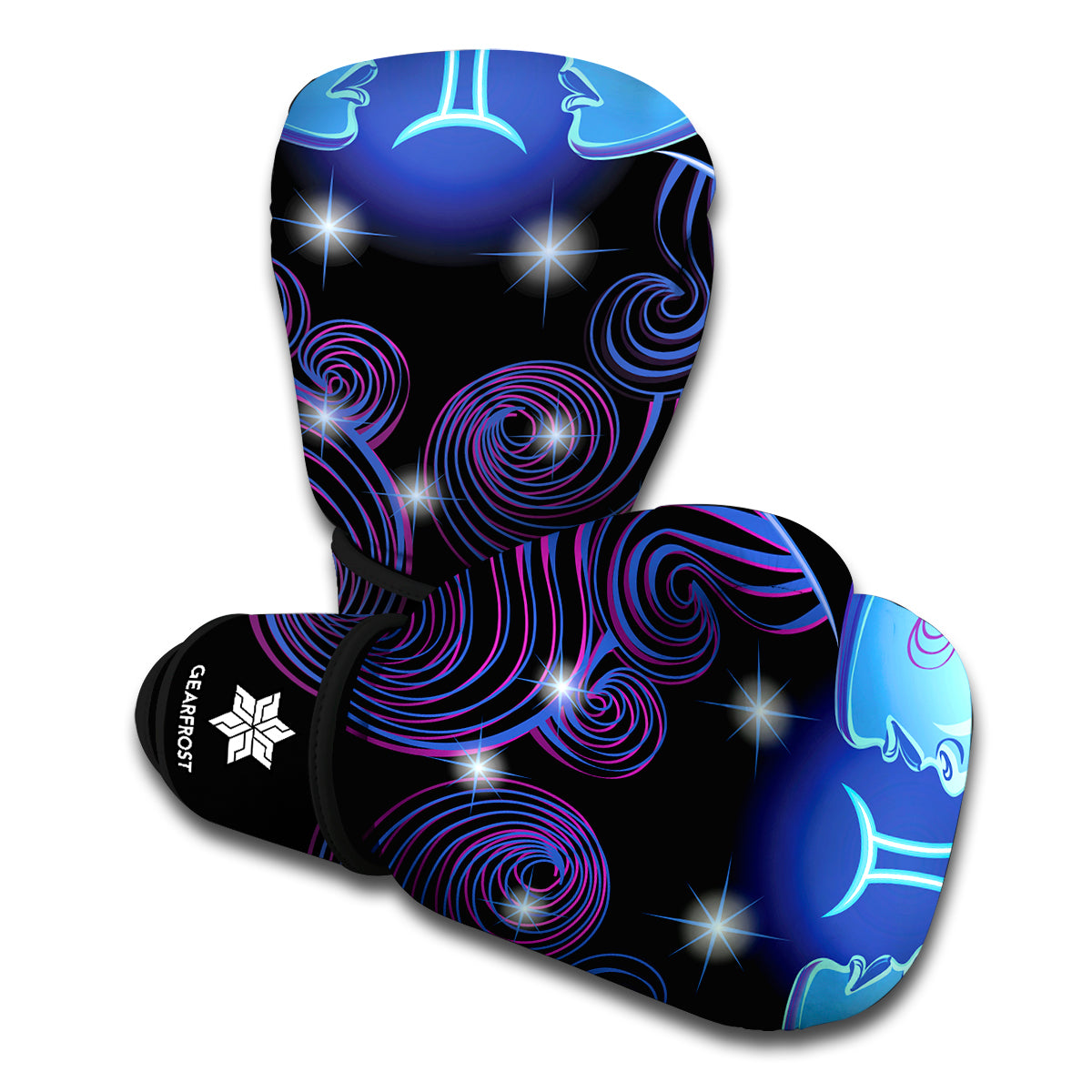 Dark Gemini Zodiac Sign Print Boxing Gloves