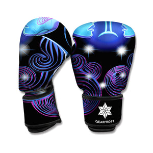 Dark Gemini Zodiac Sign Print Boxing Gloves