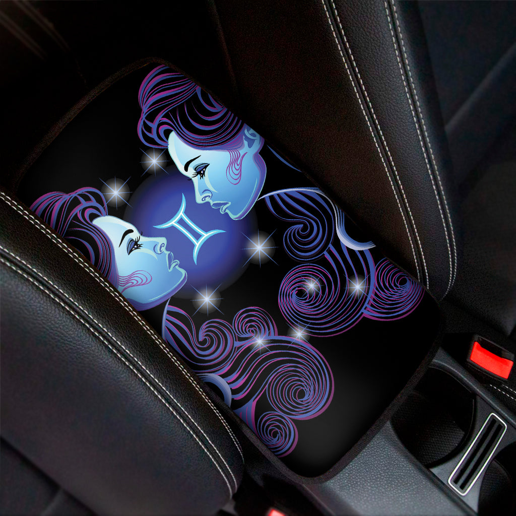 Dark Gemini Zodiac Sign Print Car Center Console Cover