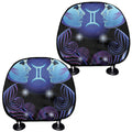 Dark Gemini Zodiac Sign Print Car Headrest Covers