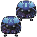 Dark Gemini Zodiac Sign Print Car Headrest Covers