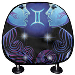 Dark Gemini Zodiac Sign Print Car Headrest Covers