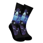 Dark Gemini Zodiac Sign Print Crew Socks