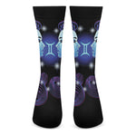 Dark Gemini Zodiac Sign Print Crew Socks