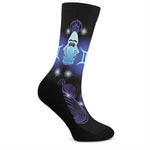 Dark Gemini Zodiac Sign Print Crew Socks