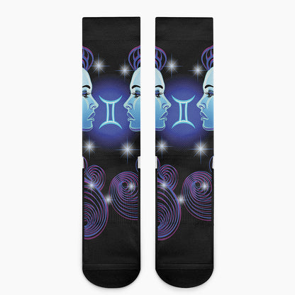 Dark Gemini Zodiac Sign Print Crew Socks