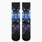 Dark Gemini Zodiac Sign Print Crew Socks