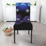 Dark Gemini Zodiac Sign Print Dining Chair Slipcover