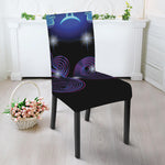 Dark Gemini Zodiac Sign Print Dining Chair Slipcover