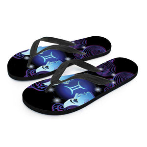 Dark Gemini Zodiac Sign Print Flip Flops