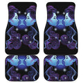 Dark Gemini Zodiac Sign Print Front and Back Car Floor Mats