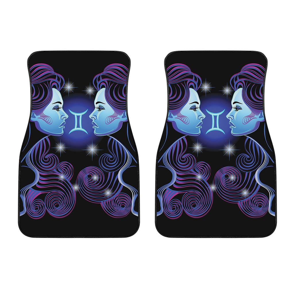 Dark Gemini Zodiac Sign Print Front Car Floor Mats