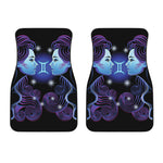 Dark Gemini Zodiac Sign Print Front Car Floor Mats