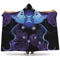 Dark Gemini Zodiac Sign Print Hooded Blanket