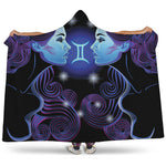 Dark Gemini Zodiac Sign Print Hooded Blanket