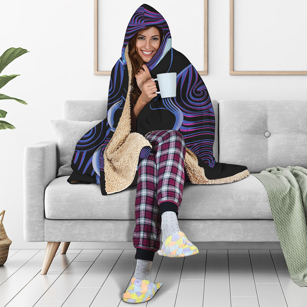 Dark Gemini Zodiac Sign Print Hooded Blanket