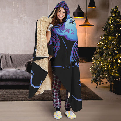Dark Gemini Zodiac Sign Print Hooded Blanket