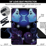 Dark Gemini Zodiac Sign Print Loveseat Protector